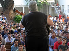 Singing in the "yard"